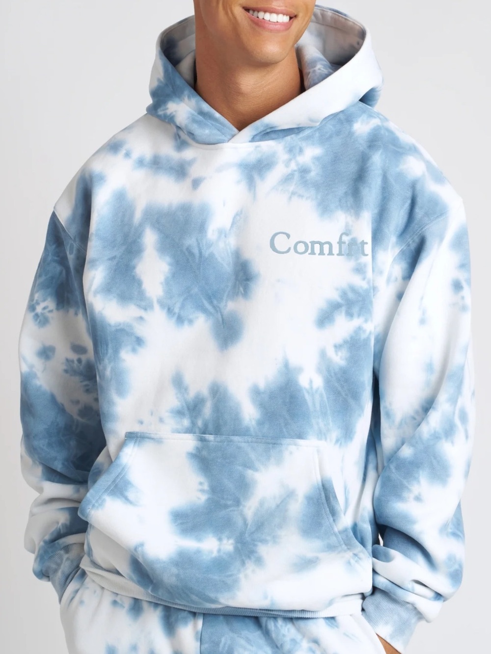 Unisex Blue Tie-Dye Hoodie